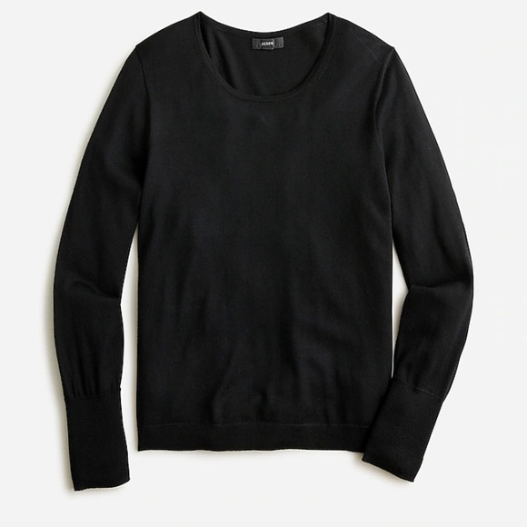 NWT J. Crew Halle Crewneck Black Merino Wool Sweater Size XS - Picture 5 of 13